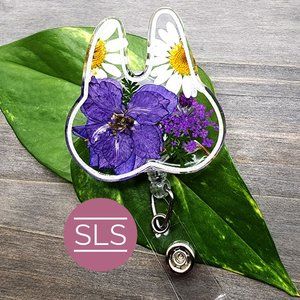 Personalized Floral Tooth Badge Reel-Dental Badge Reel-Dental hygienist-Dentist